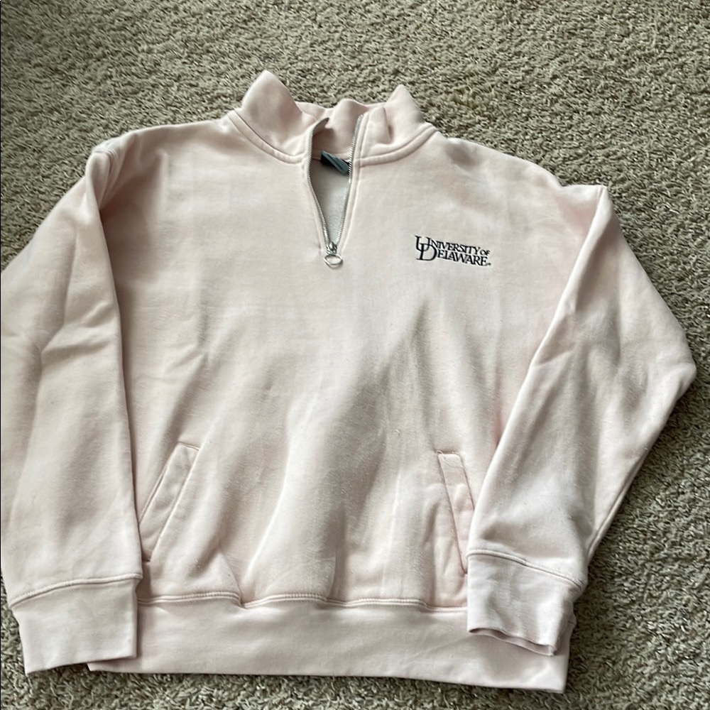 University of Delaware Pink Quarter-Zip Sweatshirt